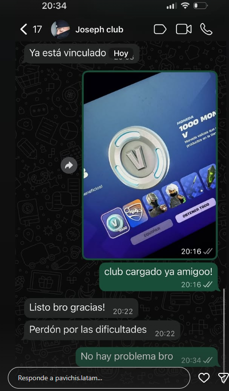 Cliente confirma que el Club ya está vinculado